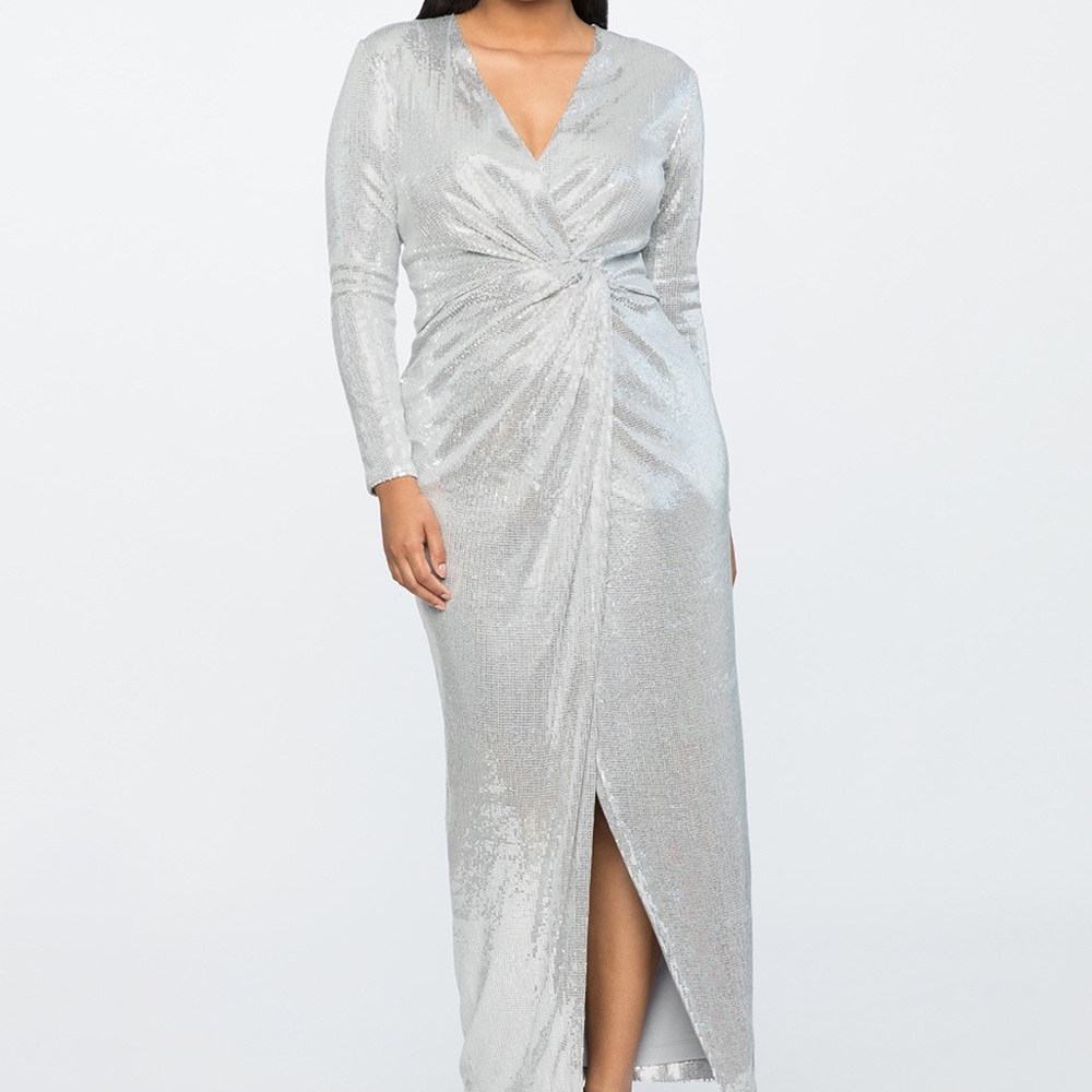 eloquii x Jason wu silver plus size gown has tags